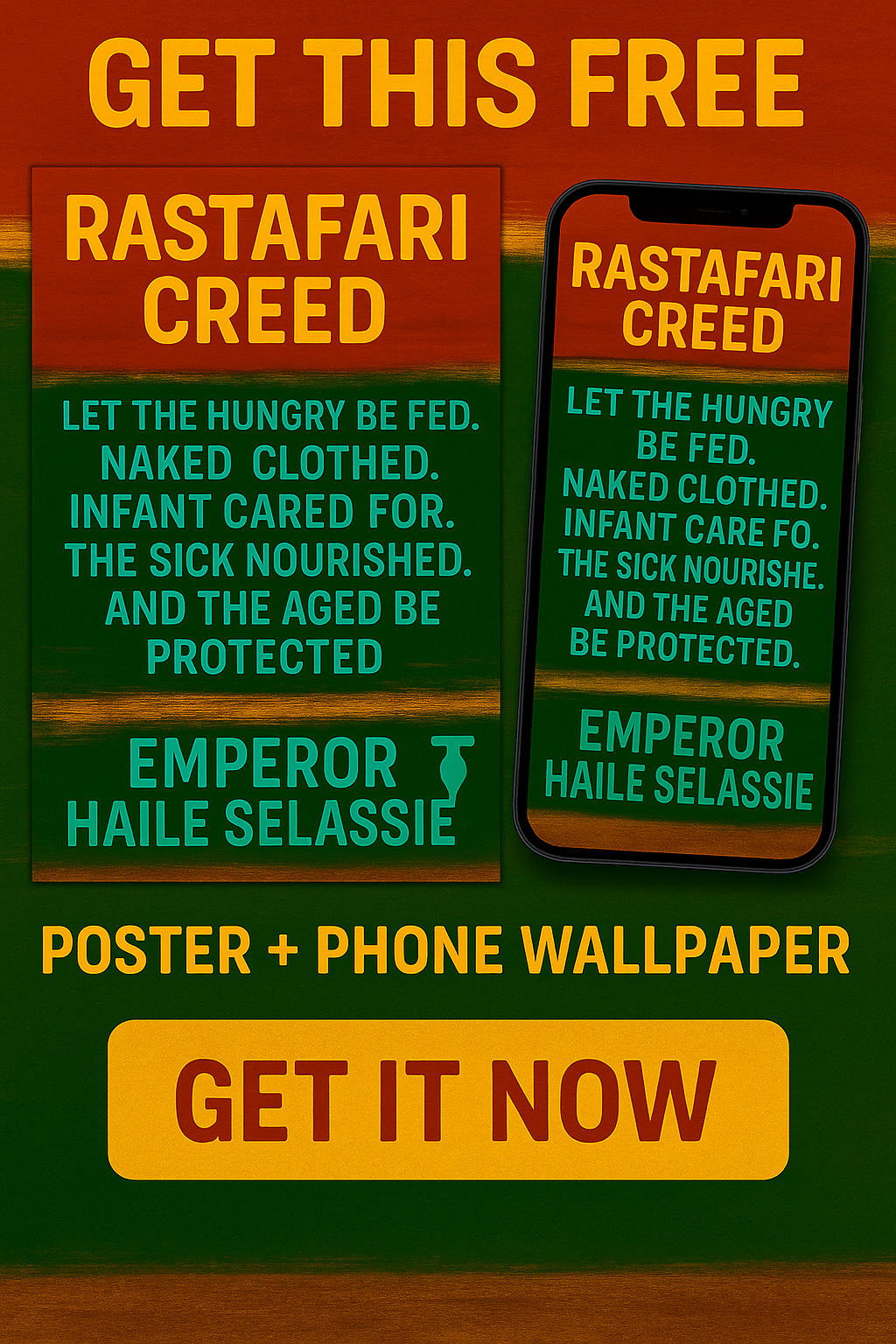 Free Rastafari Creed Poster & Wallpaper | Roots Reggae Art